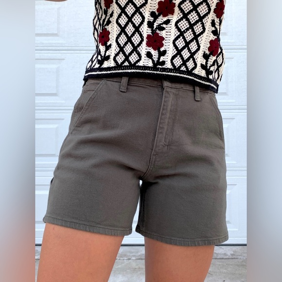 High Rise Utility Shorts - Dark Olive - Picture 6 of 13